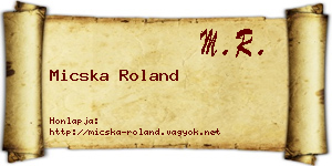 Micska Roland névjegykártya